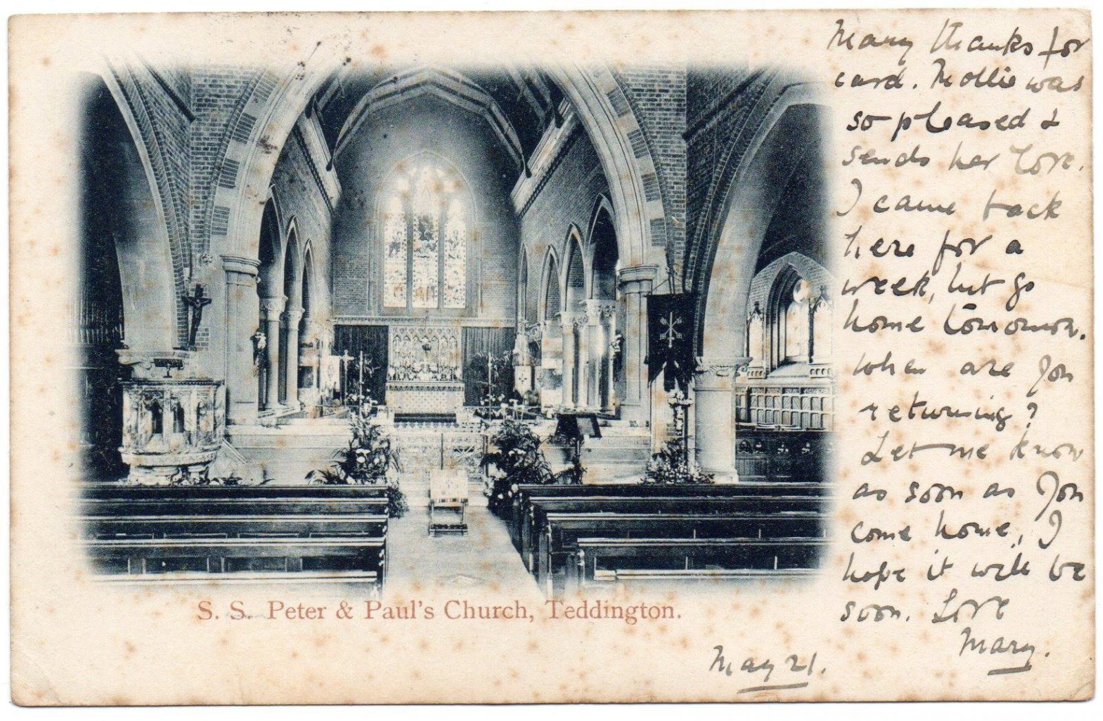 Figure 4 Interior of SS Peter & Paul’s Church, c.1904
